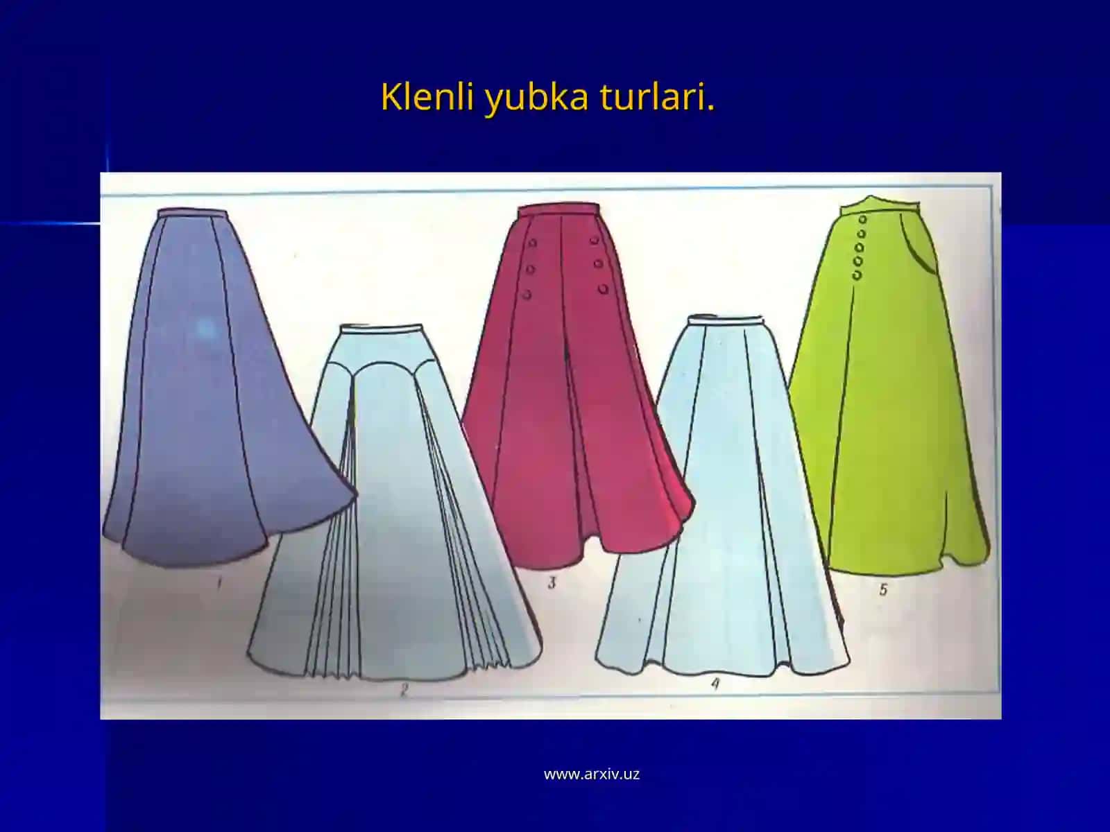 Konussimon va klenli yubkalarandazasini chizish 2