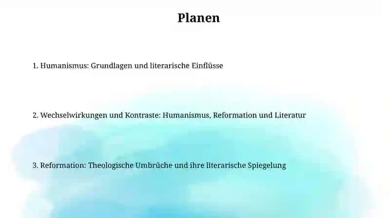 Humanismus und Reformation in der Literatur 2