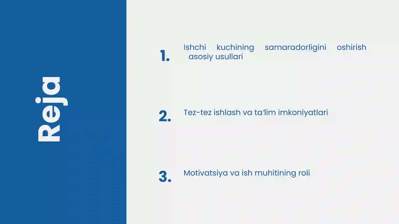 Ishchi kuchining samaradorligini oshirish usullari 2
