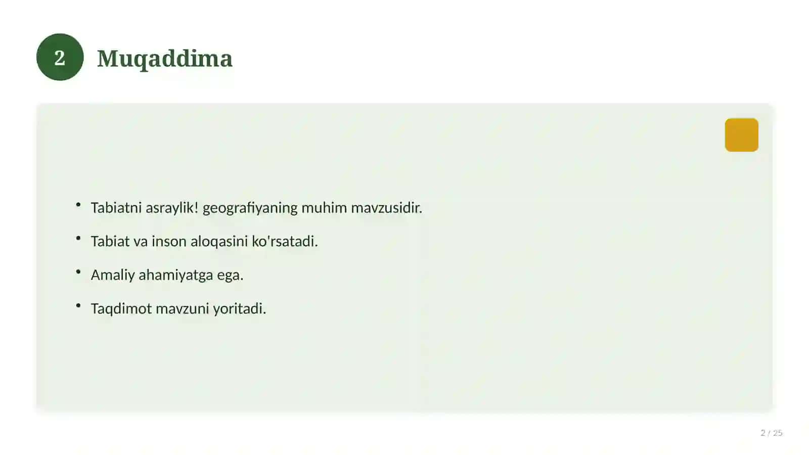Tabiatni asraylik! 2