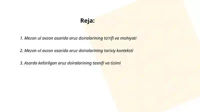 Mezon ul avzon asaridagi aruz doiralari haqida 2