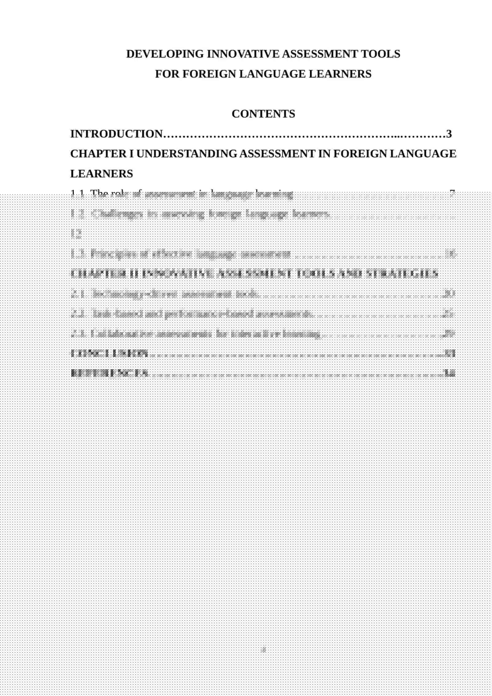 DEVELOPING INNOVATIVE ASSESSMENT TOOLS FOR FOREIGN LANGUAGE LEARNERS 2