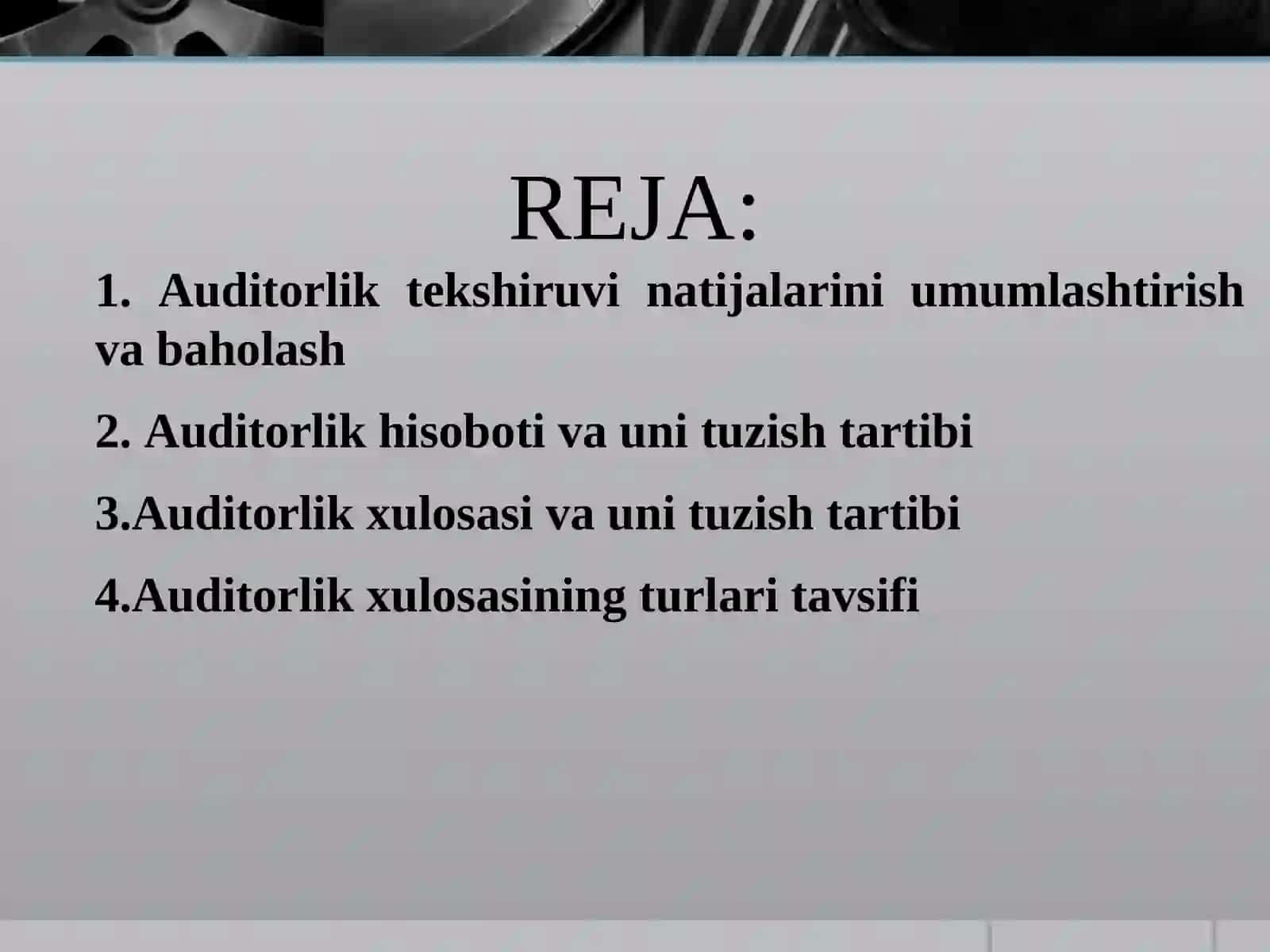AUDITORLIK XULOSA VA TAKLIFLARINING XALQARO STANDARTLARI 2