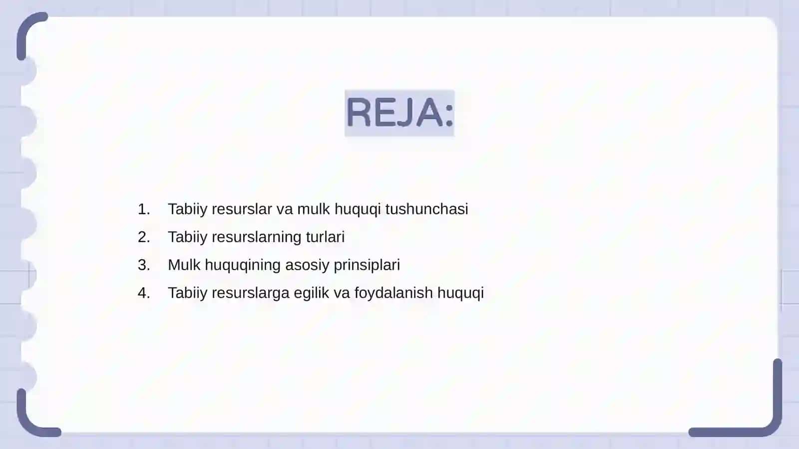 Tabiiy resurslarga nisbatan mulk huquqi 2