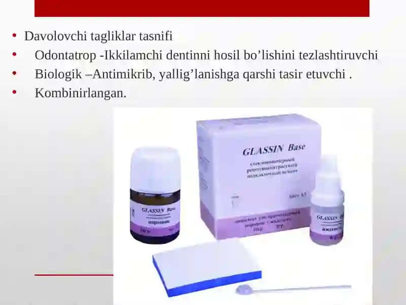 Davolovchitagliklar Tarkibi, Qo`llanishi 2