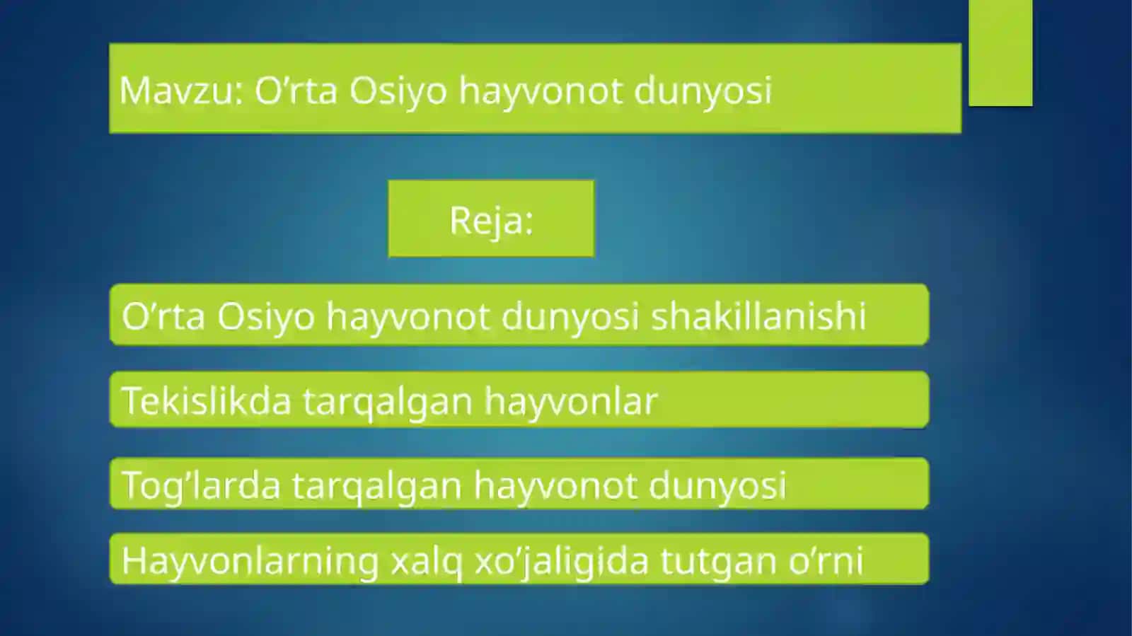 O’rta Osiyo hayvonot dunyosi 2