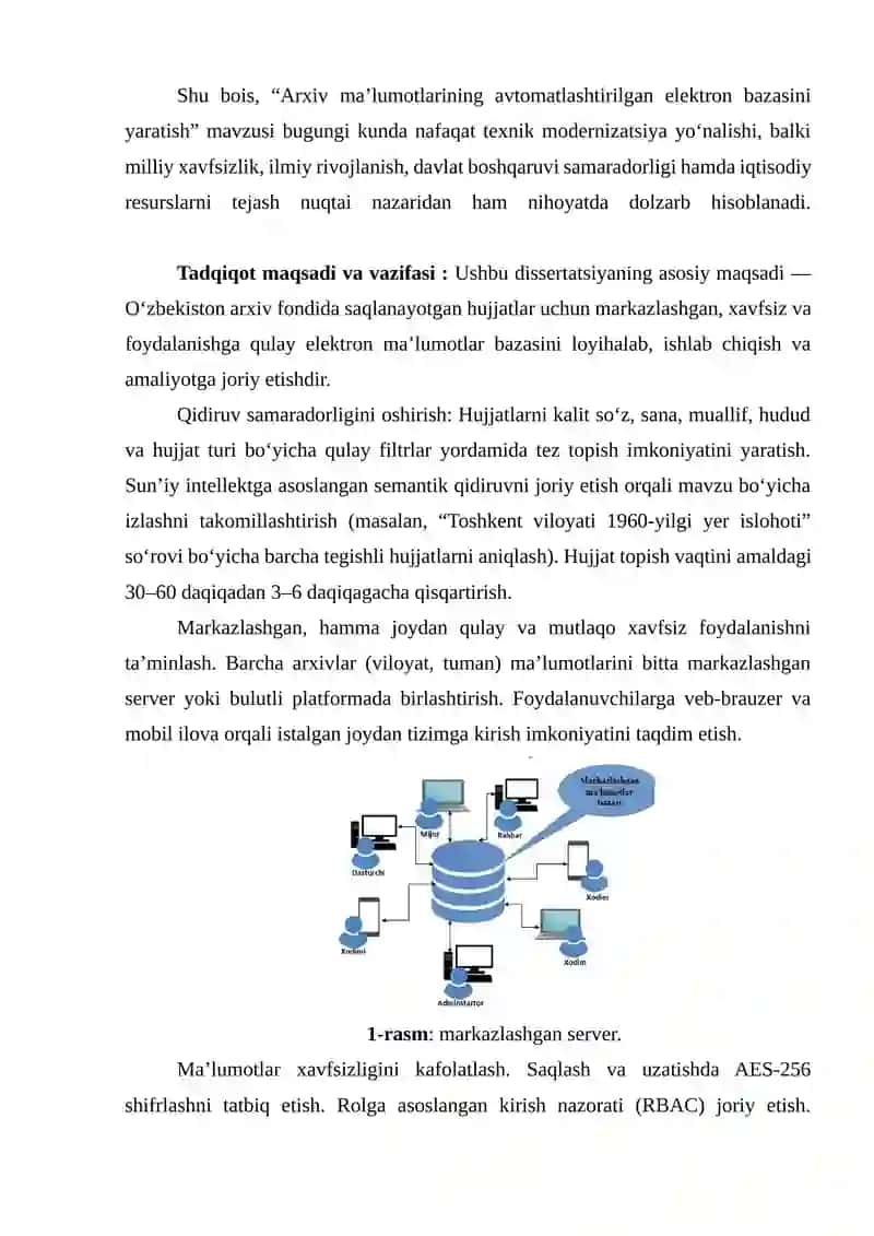 Arxiv ma’lumotlarining avtomatlashtirilgan elektron bazasi 2