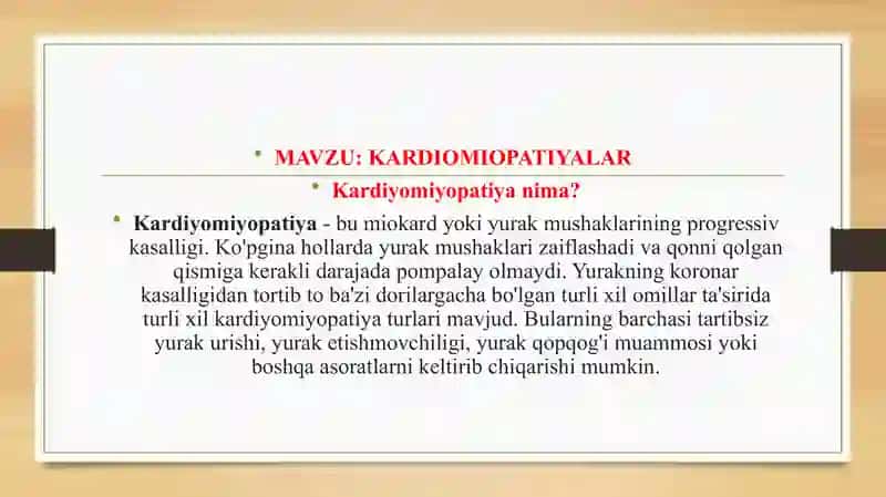 Kardiyomiyopatiyalar 2
