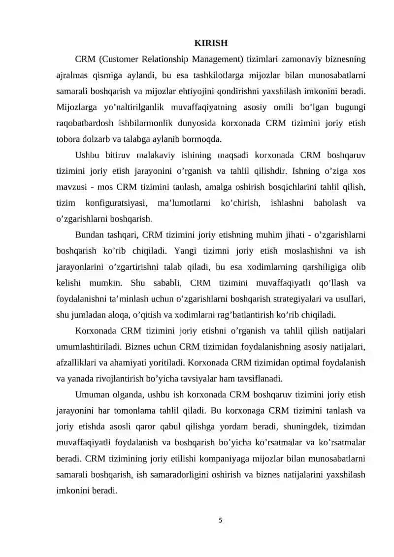 Korxona boshqaruvi uchun CRM tizimini joriy qilish 2