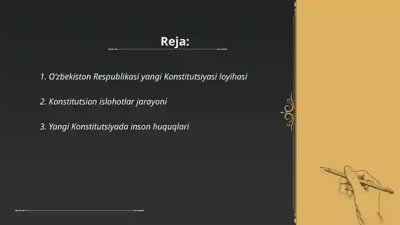 O‘zbekiston Respublikasi yangi Konstitutsiyasi loyihasi 2