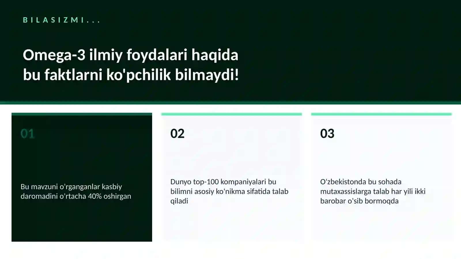 Omega-3 ilmiy foydalari 2
