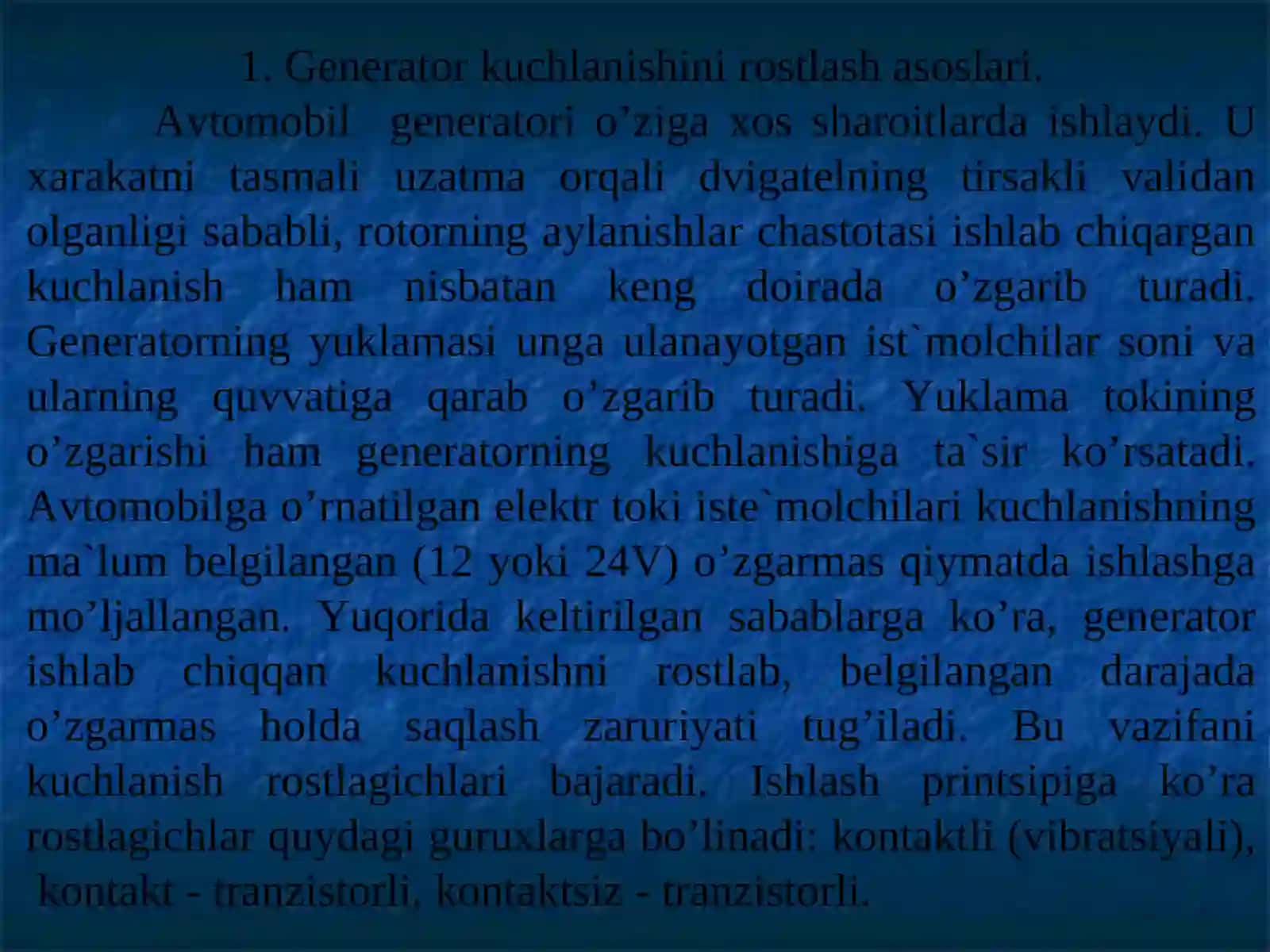 Ma’ruza.Kuchlanishini rоstlagichlari 2