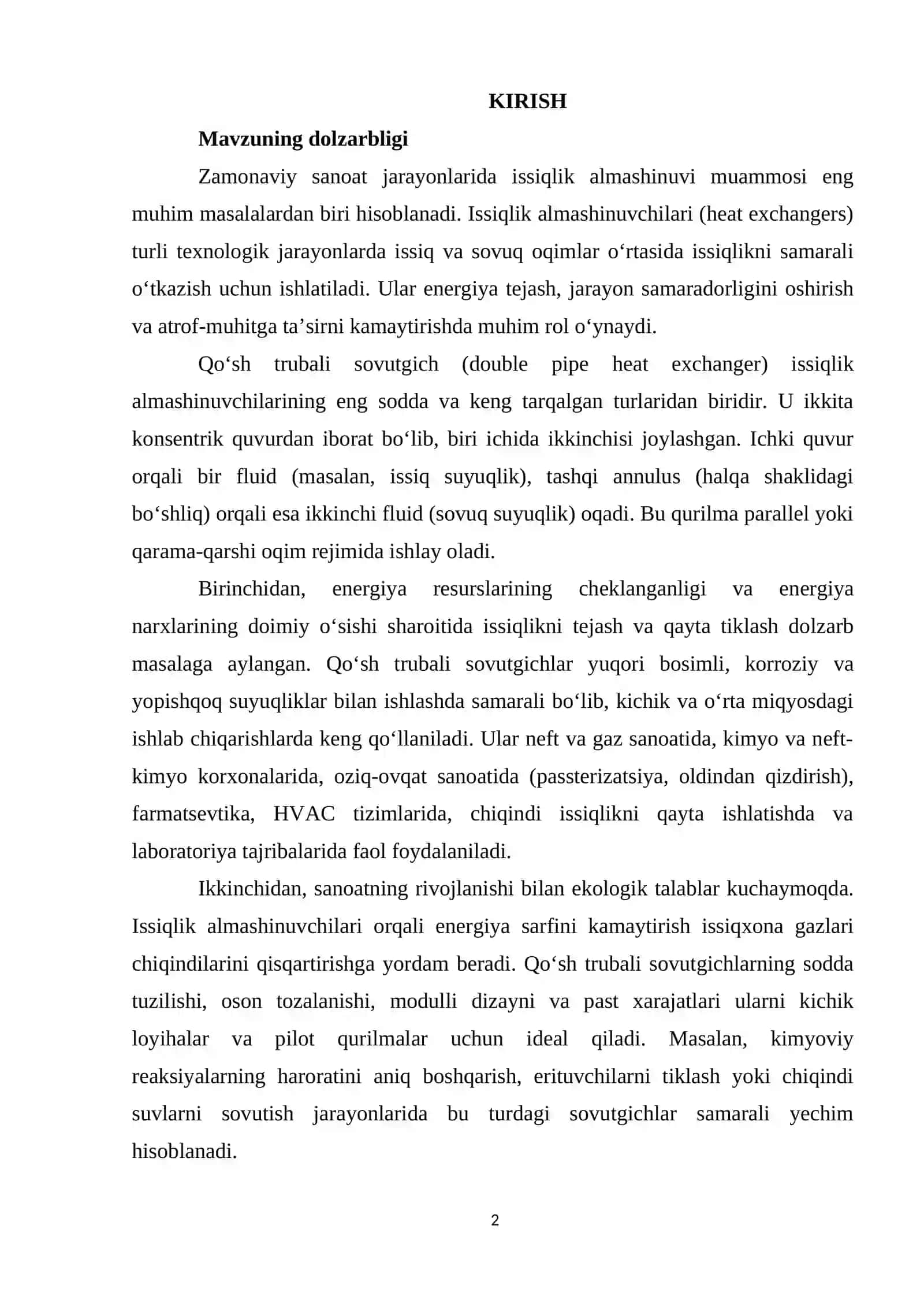 Qo‘sh trubali sovutgich hisobi 2