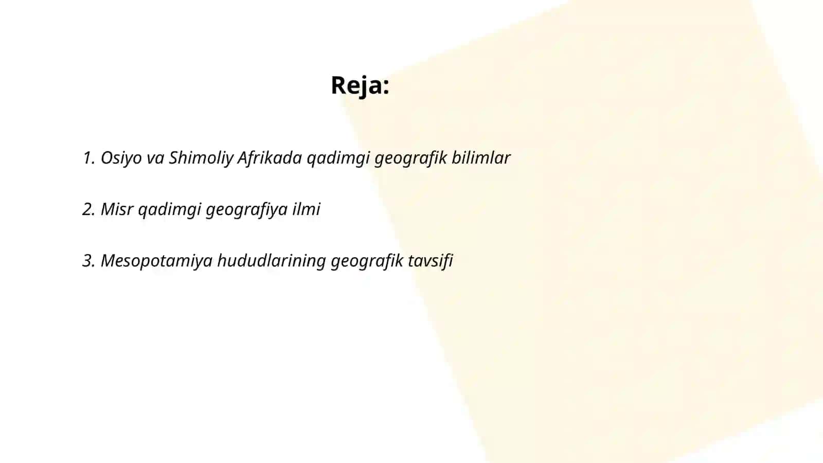 Osiyo va Shimoliy Afrikada qadimgi geografik bilimlar 2