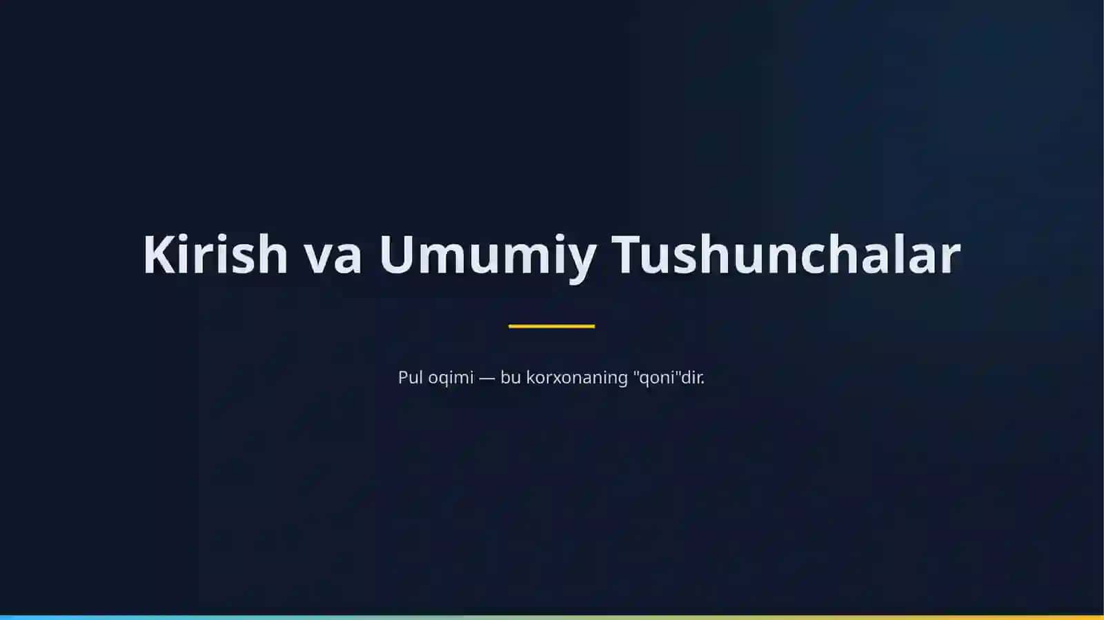 Pul oqimlari tahlili 2