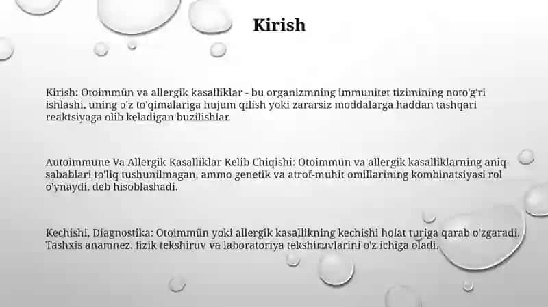 Otoimmün Va Allergik Kasalliklar Kelib Chiqishi 2