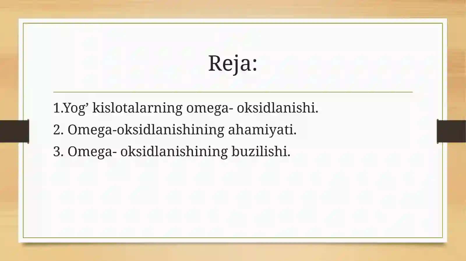 Yog’kislotalarning w-oksidlanishi, ahamiyati, buzilishi 2