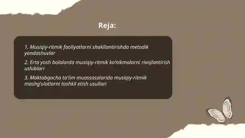 Musiqiy-ritmik faoliyatlarini shakillantirish uslubi 2