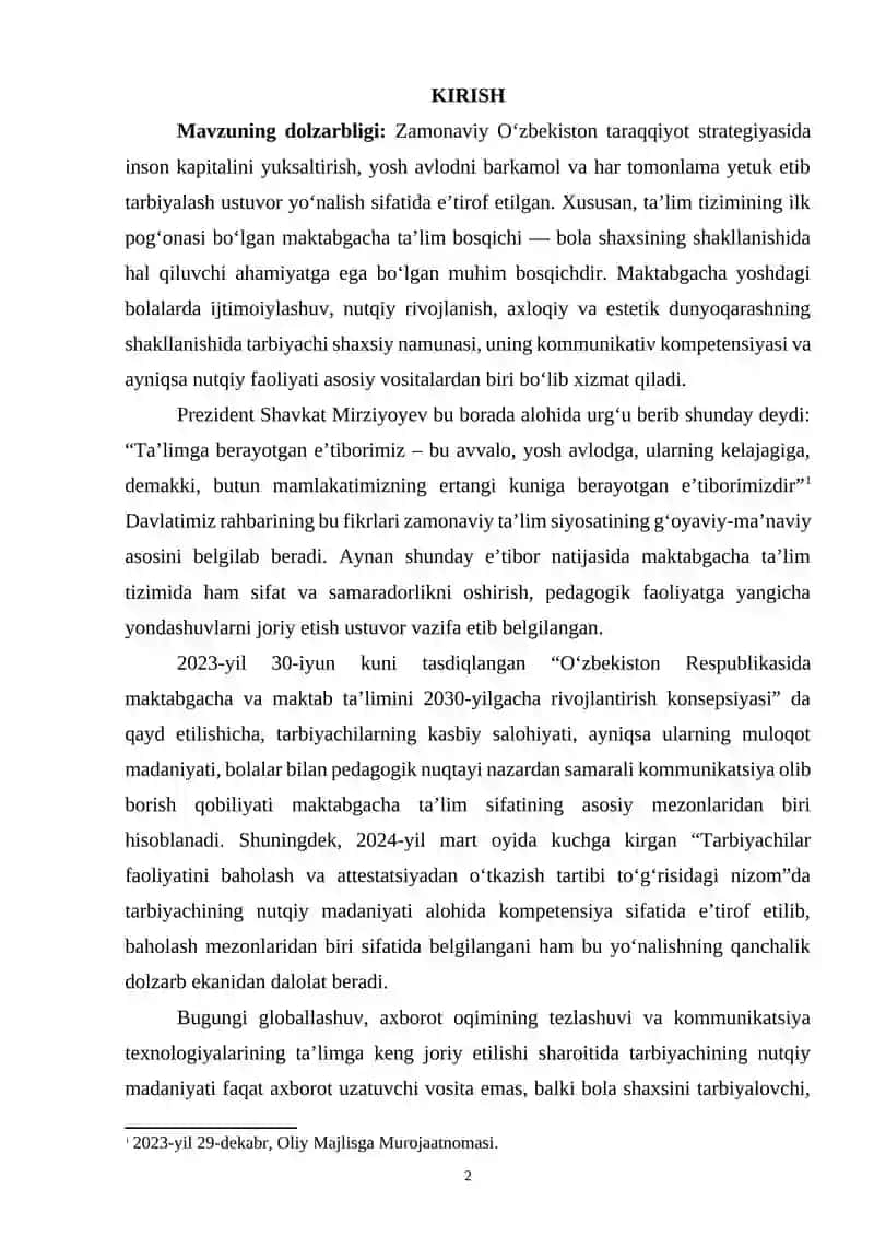TARBIYACHI NUTQIGA QO‘YILGAN PEDAGOGIK TALABLAR 2