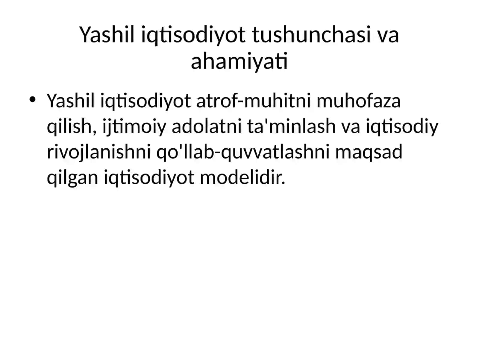 Yashil iqtisodiyotdagi tashqi ta'sirlar 2