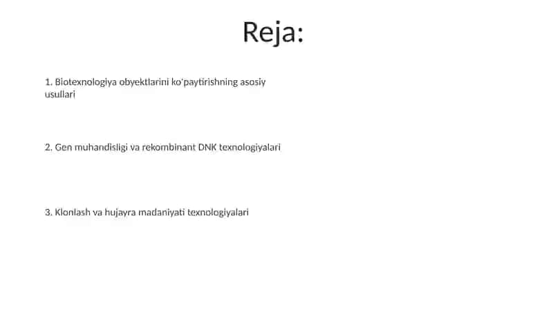 Biotexnologik obyektlarni kópaytirish usullari 2