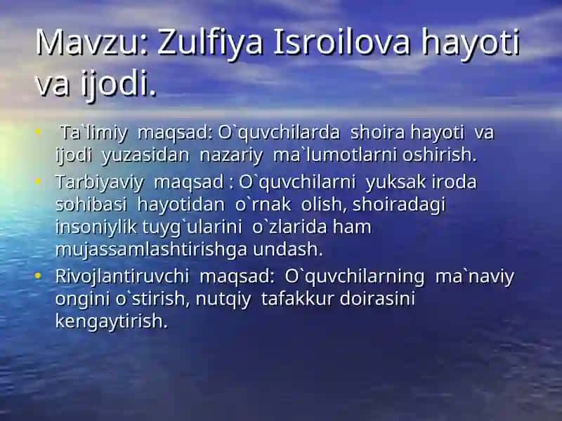 Zulfiya hayoti va ijodi 2