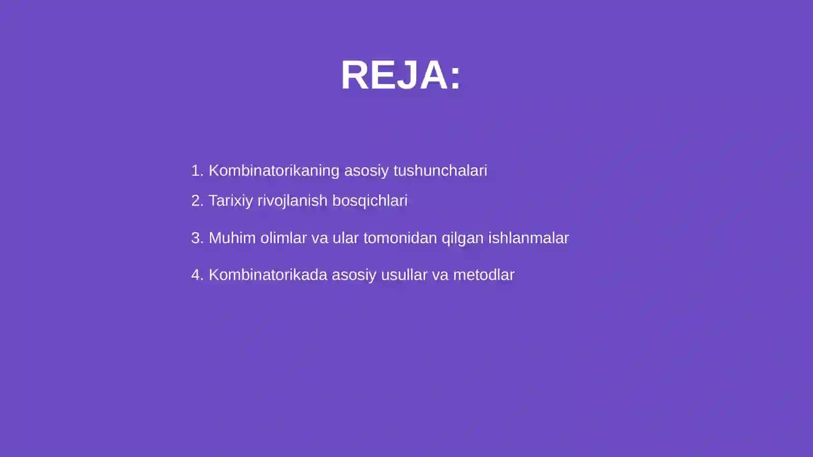 Kombinatorika fani rivojlanish tarixi 2