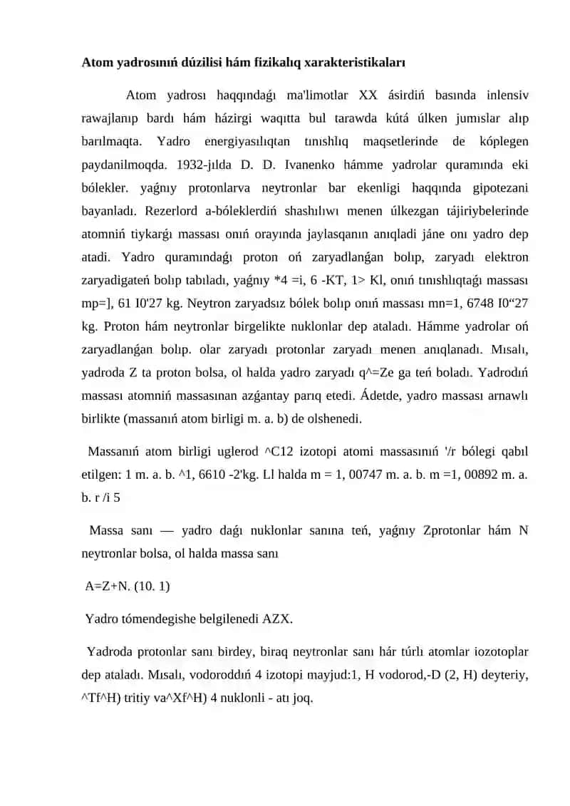 Atom nurlarınıń organizmge tásiri 2