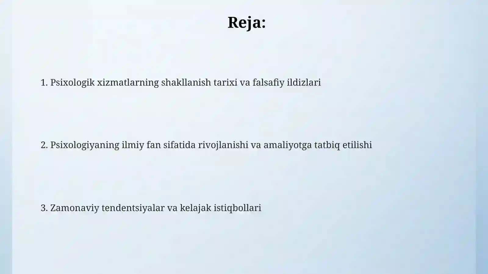 Psixologik xizmatni tashkili etish tarixi 2