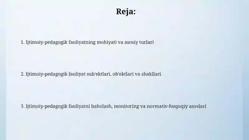 Ijtimoiy pedagogik faoliyat turlari 2