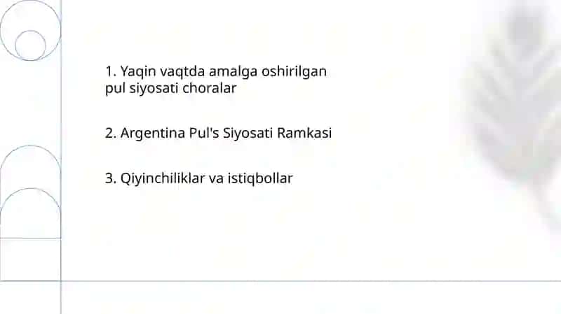 Argentina moliya siyosatini o‘rganish 2
