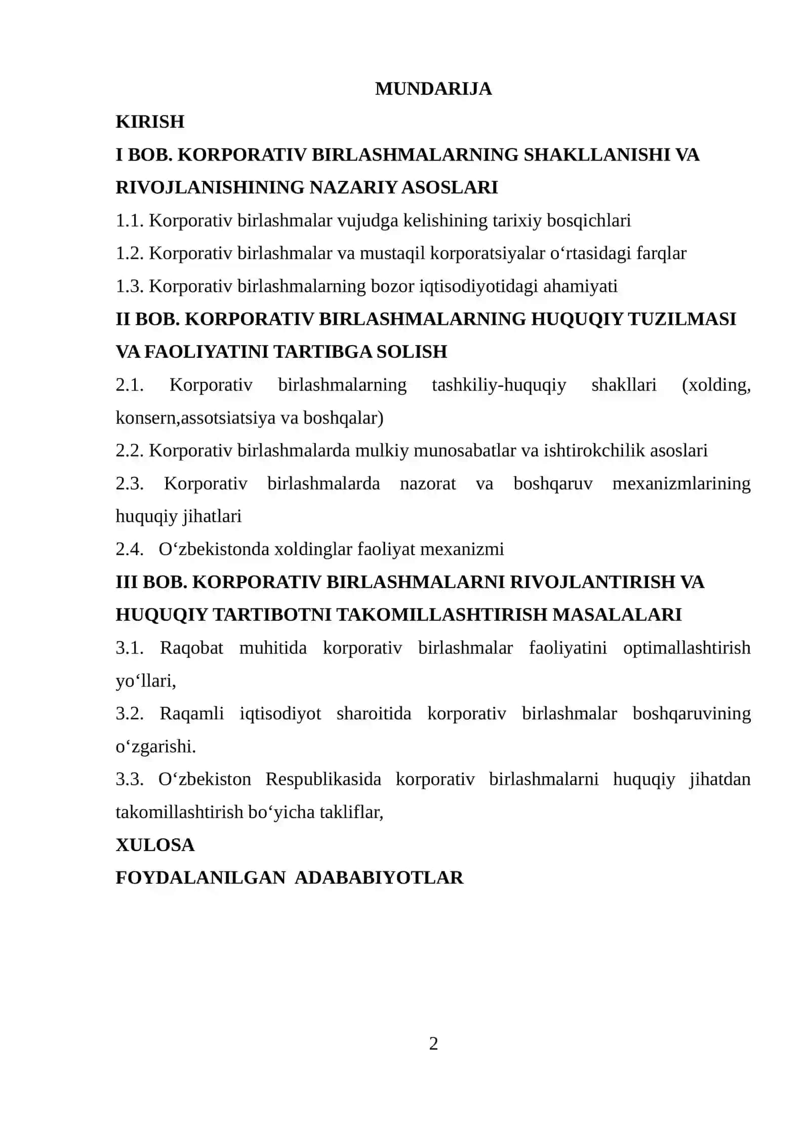 KORPORATIV BIRLASHMALAR 2