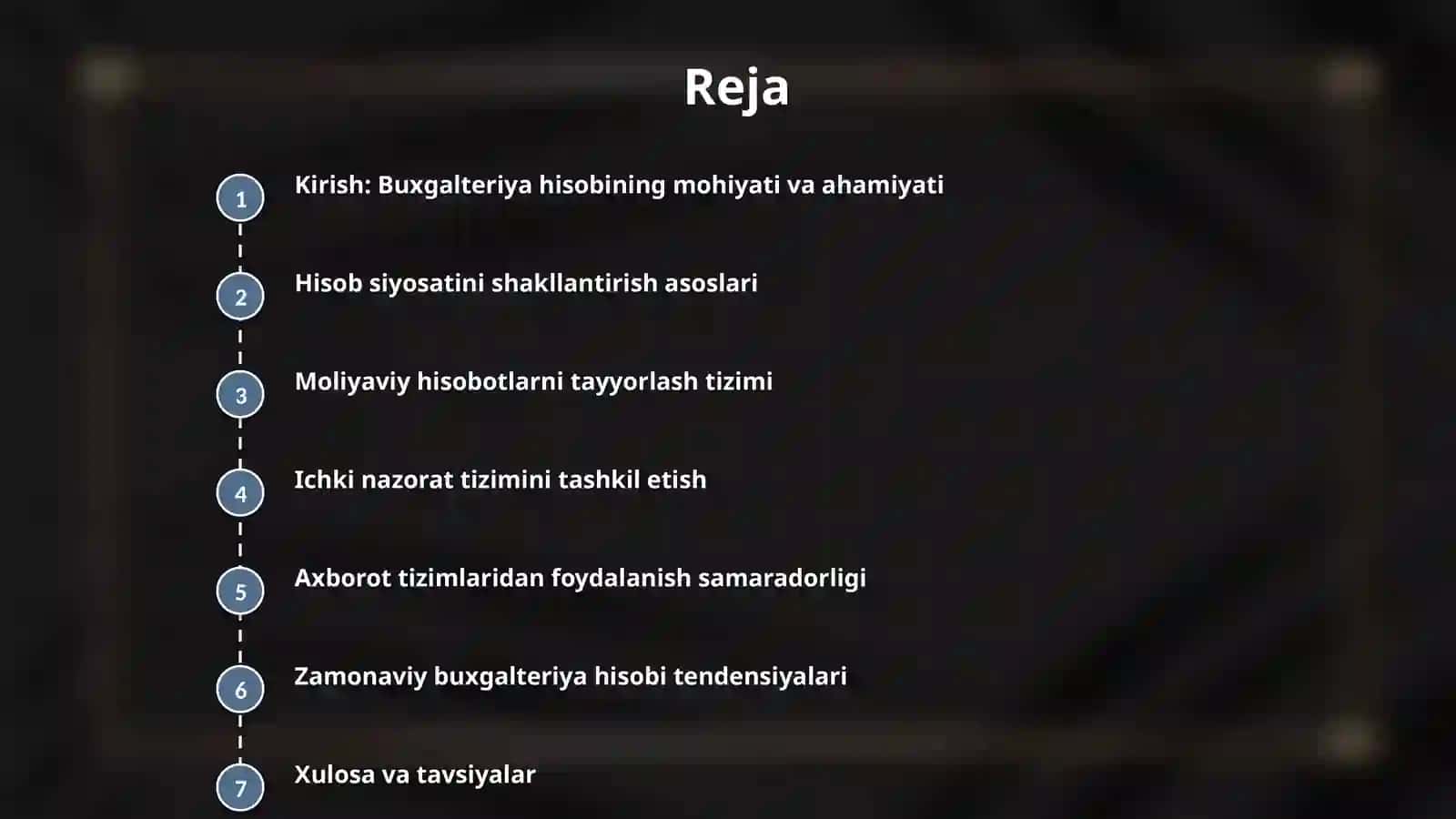 Buxgalteriya ishi hisobini tashkil etish asoslari 2
