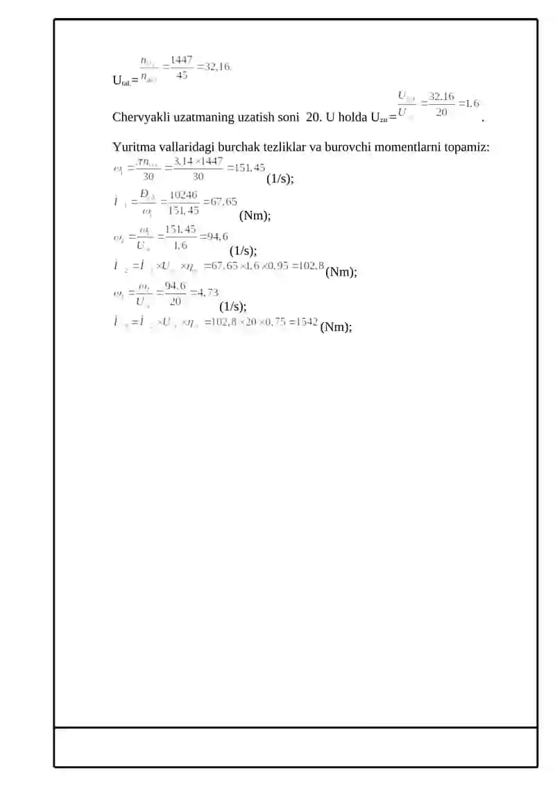 Yuritmaning kinematik hisobi 2
