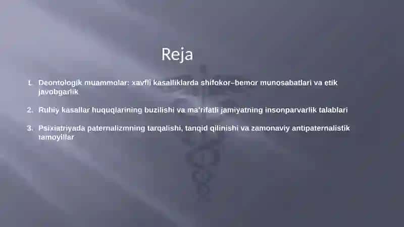 Ruhiy kasalliklar deontologik muammolari 2