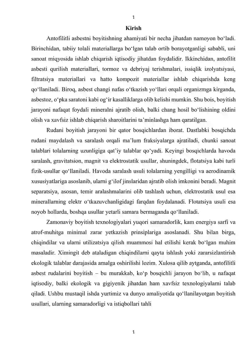 Antofilitli Asbest Rudalarini Boyitish 2