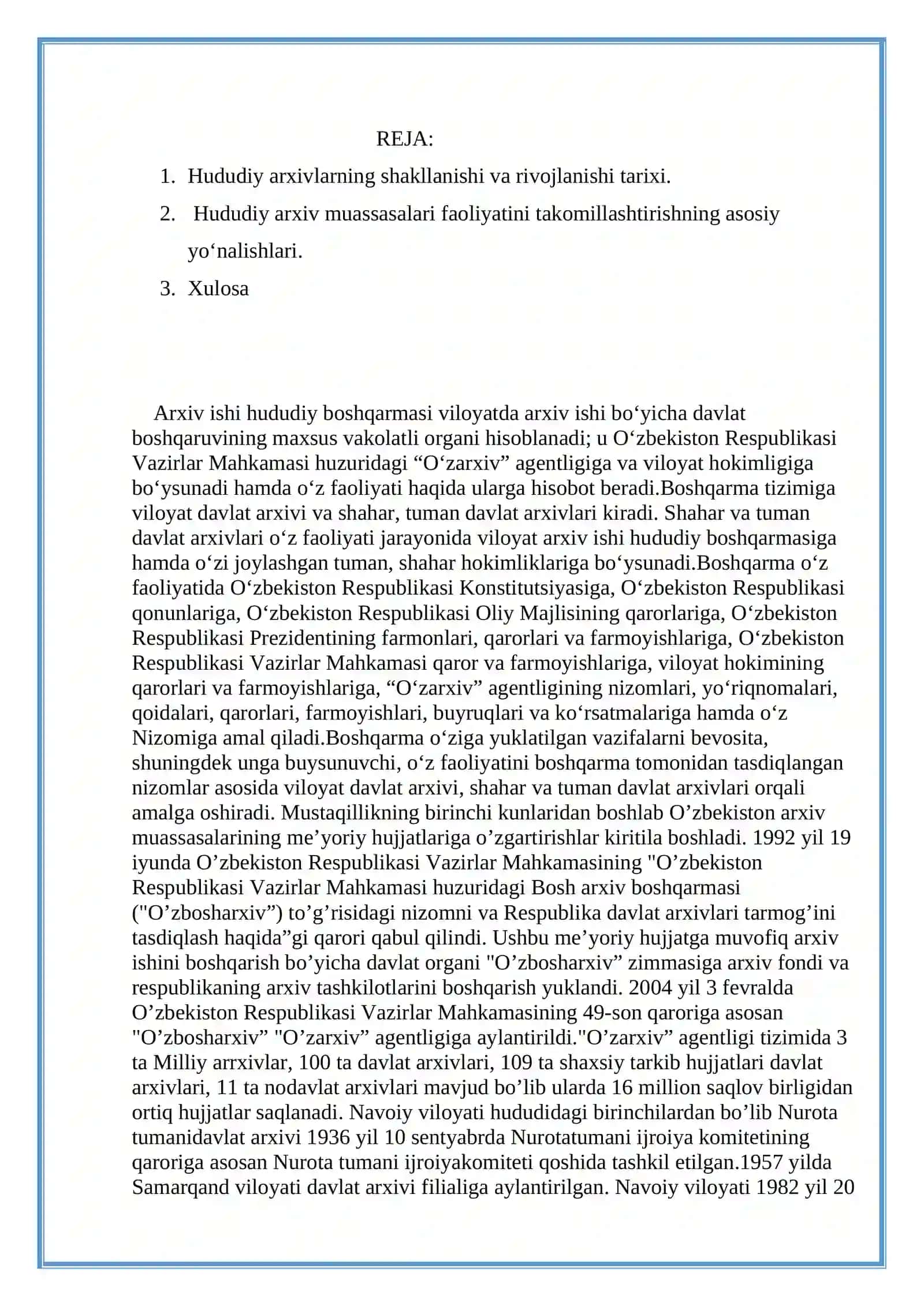 TARIX FAKULTESI ARXIVSHUNOSLIK YO'NALISHI 2