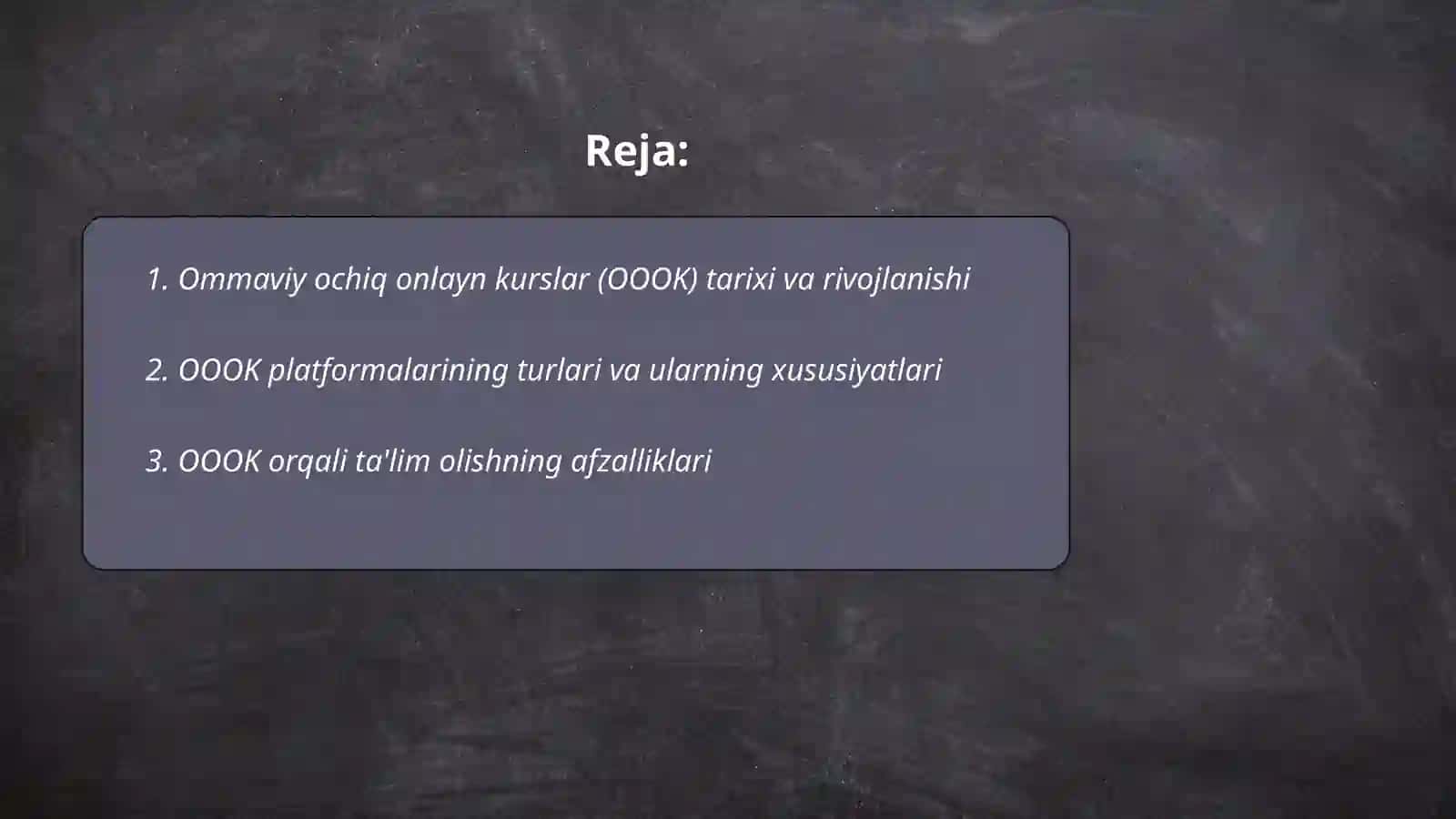 Ommaviy ochiq onlayn kurslar (OOOK) 2