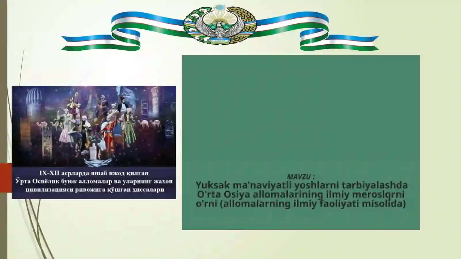 Yuksak ma'naviyatli yoshlarni tarbiyalash 2