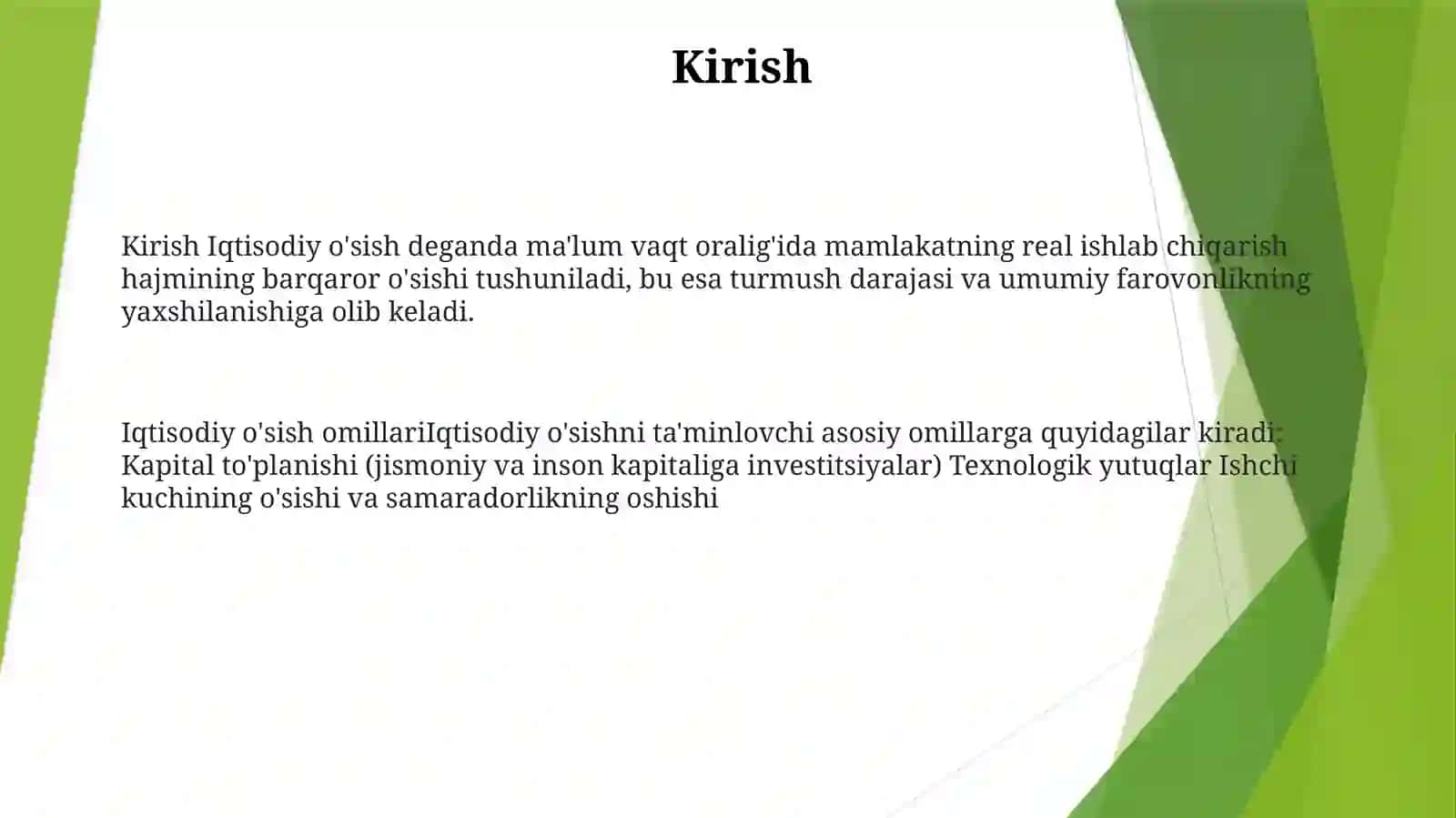 Iqtisodiy OʻSish Omillari Va Tiplari 2