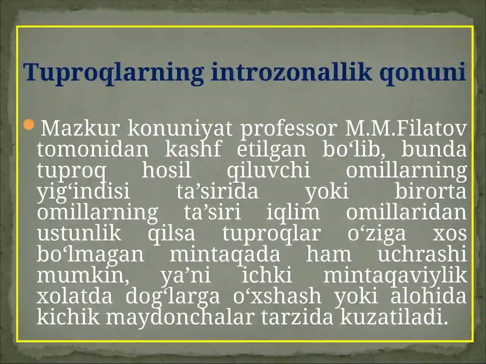 Yer yuzida tuprоqlarning tarqalishidagi qоnuniyatlar 2