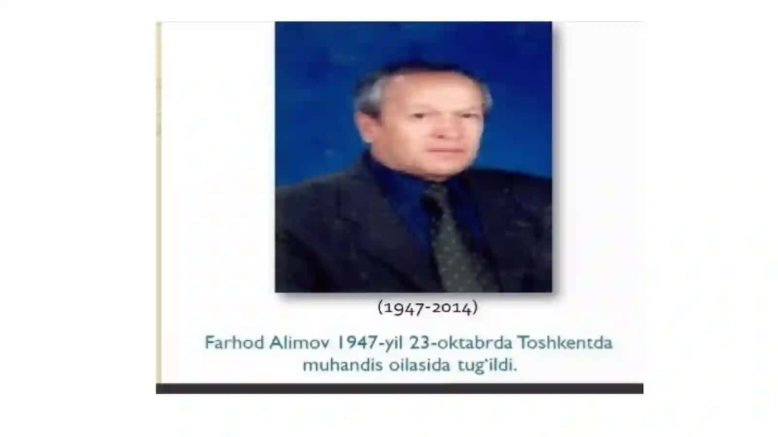 FARHOD ALIMOV HAYOTI VA IJODI 2