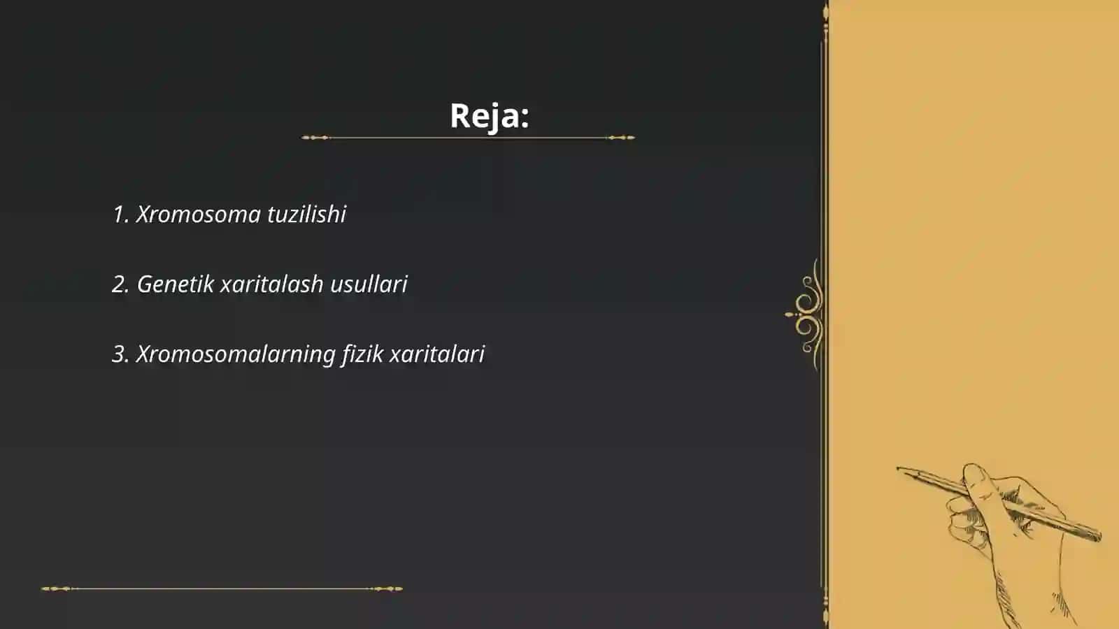 Xromosomalarning genetik va sitalogik xaritasini taqqoslash 2