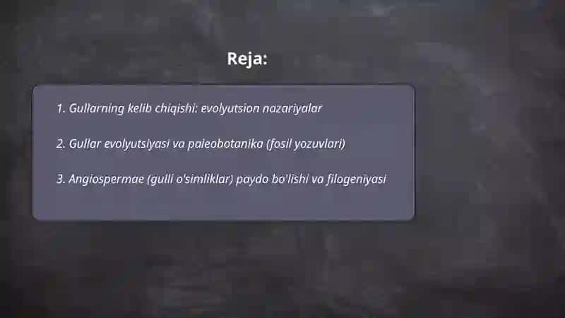 Gullarning kelib chiqishi va tuzilishi 2