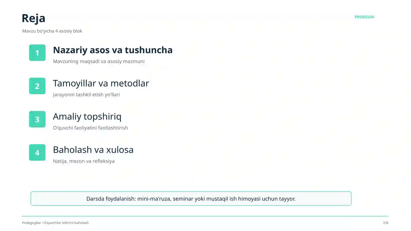O'quvchilar bilimini baholash 2