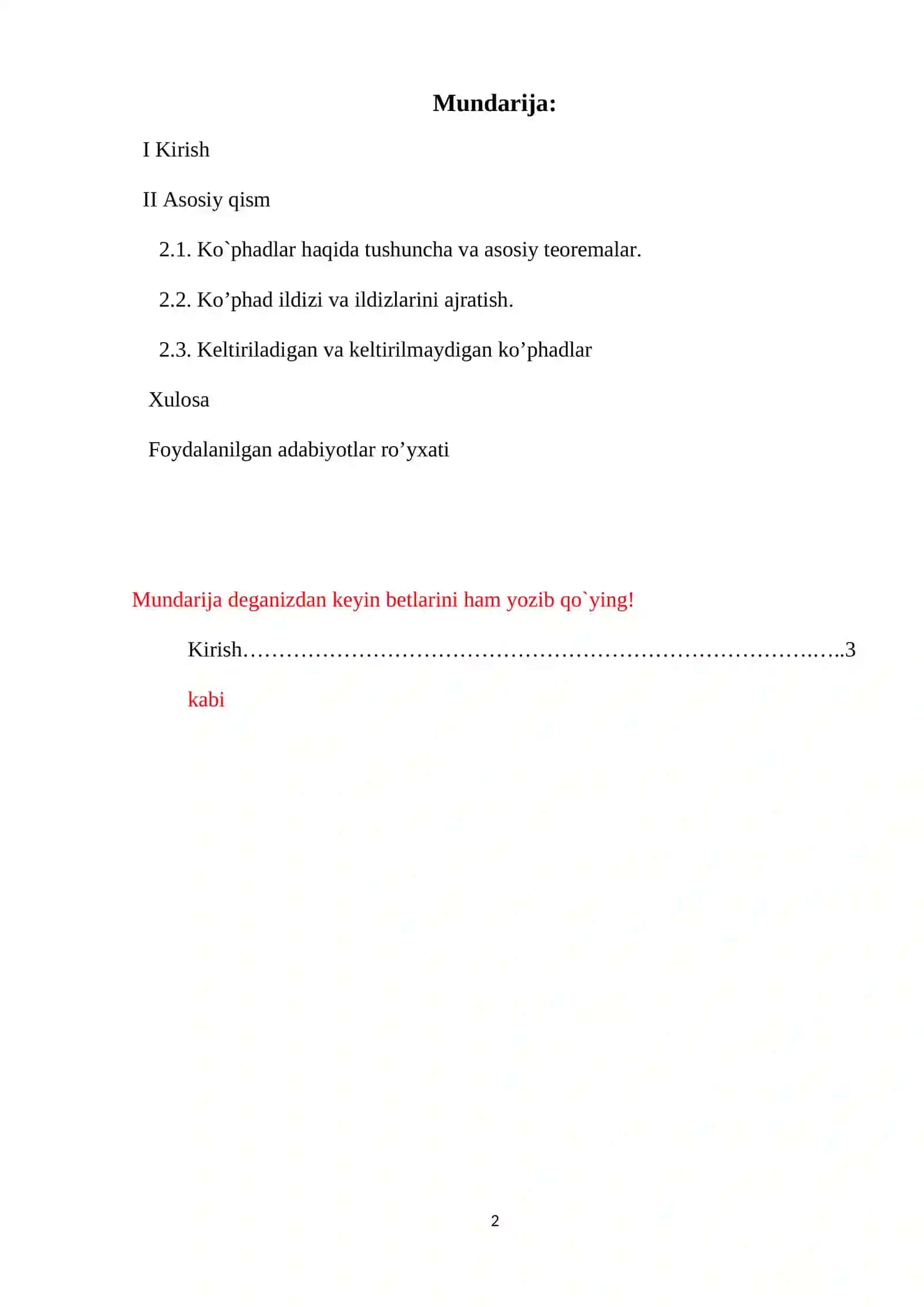 KO`PHADLAR VA ULARNING XOSSALARI 2