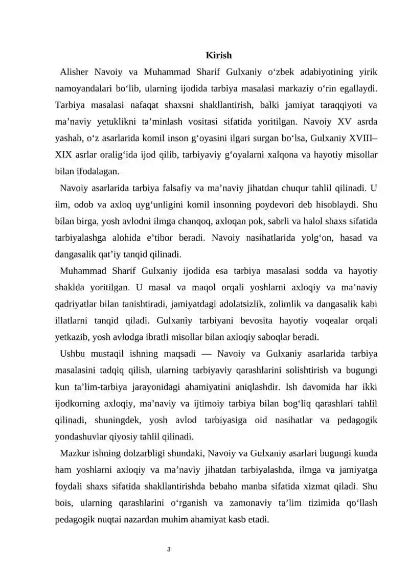 Alisher Navoiy va Muhammad Sharif Gulxaniy asarlarida tarbiya masalasi 2
