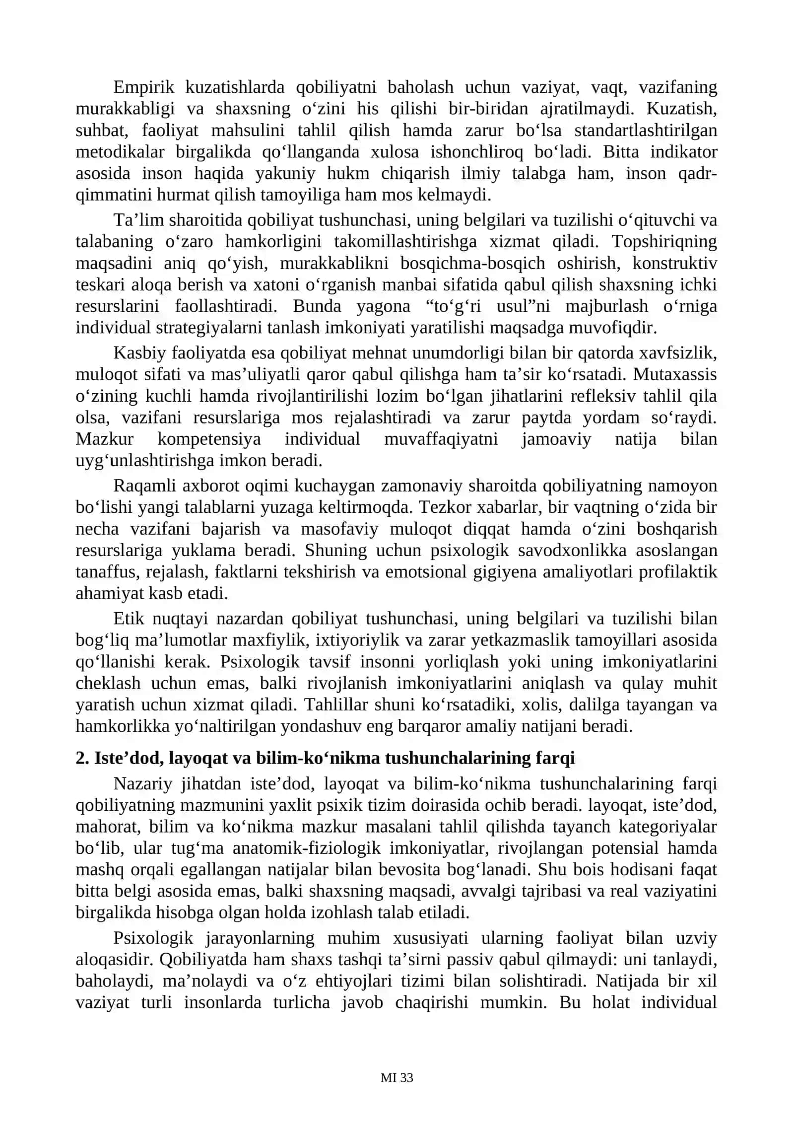 Qobiliyat. Qobiliyatlarga oid testlar 2