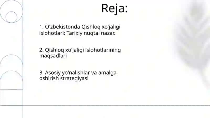 O'zbekiston qishloq xo'jaligi islohotlari 2