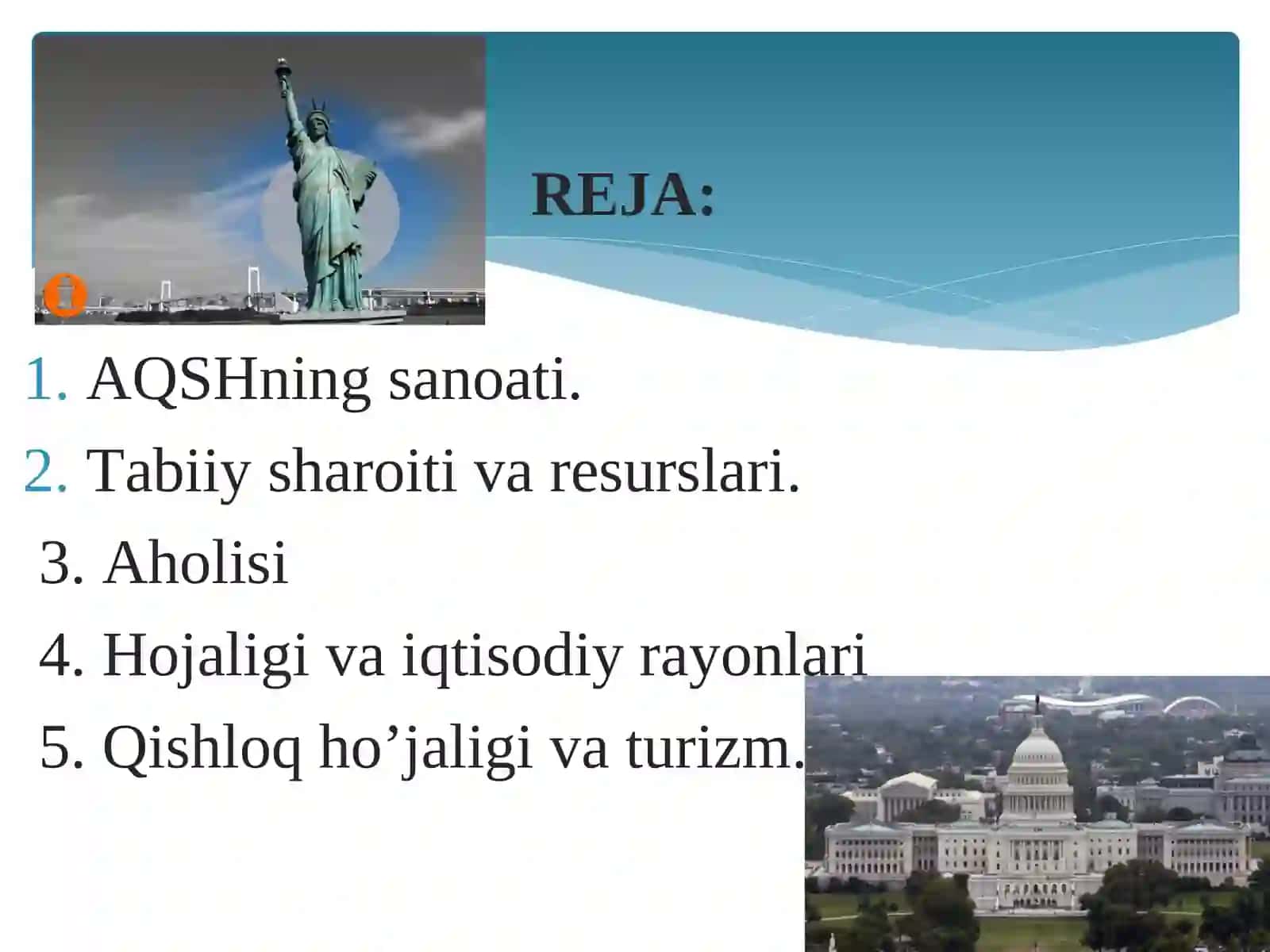 AMERIKA QO’SHMA SHTATLARI 2